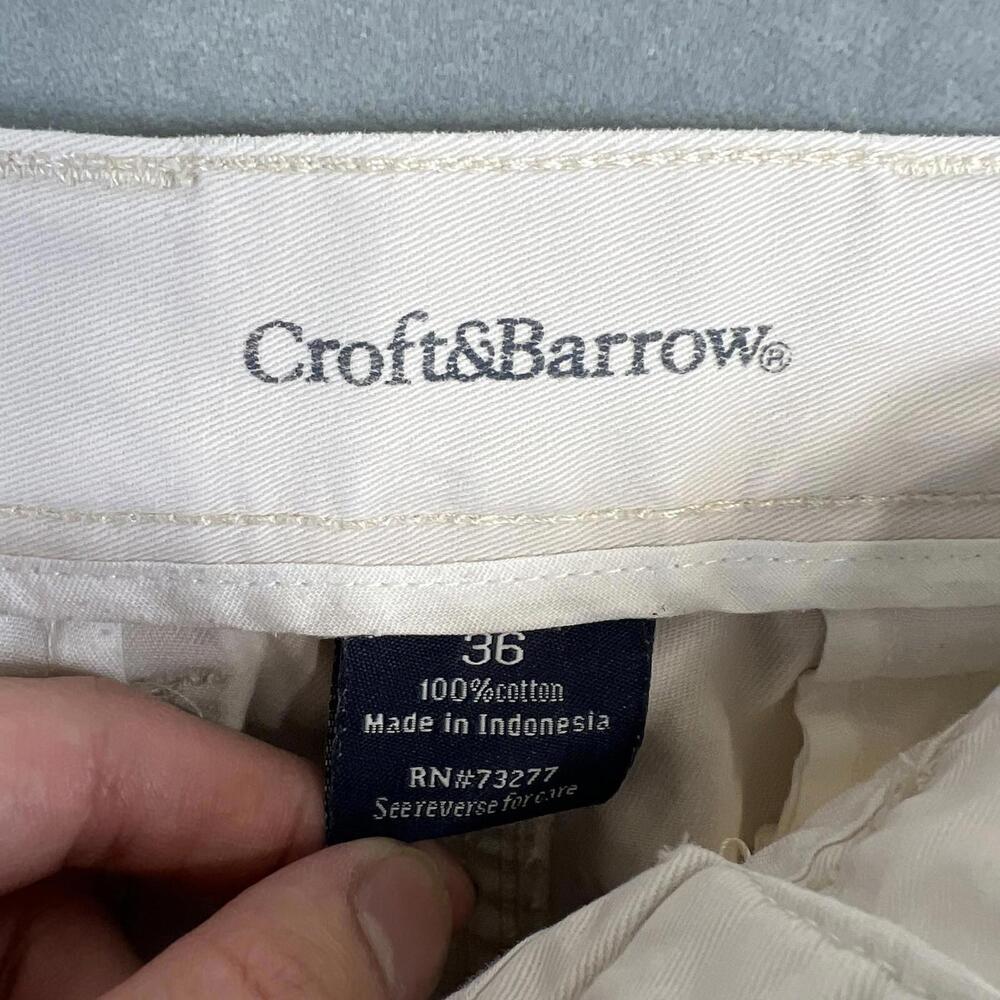 Croft & Barrow Cargo Shorts Mens 36 Cream 8" Inseam Utility Pocket Cotton - Picture 3 of 5